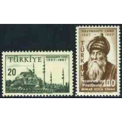 تمبر خارجی - 2 عدد تمبر مسجد سلیمانیه - ترکیه 1957