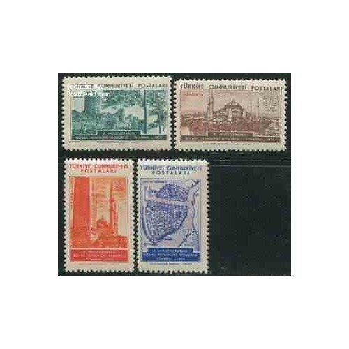 تمبر خارجی - 4 عدد تمبر کنگره بیزانس - ترکیه 1955 تمبر خارجی - 4 عدد تمبر کنگره بیزانس - ترکیه 1955
