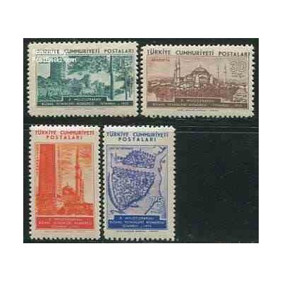 تمبر خارجی - 4 عدد تمبر کنگره بیزانس - ترکیه 1955