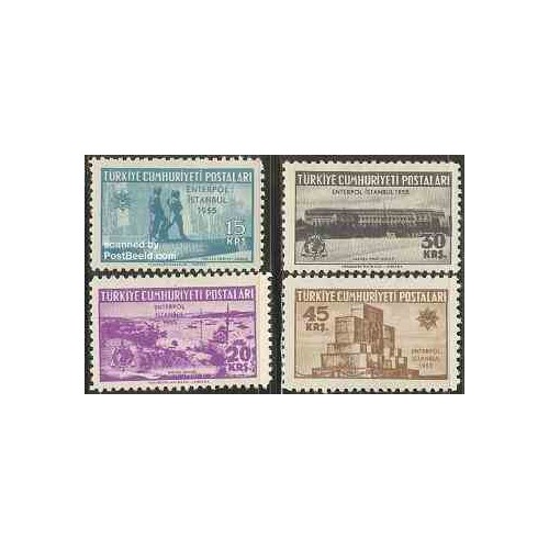 تمبر خارجی - 4 عدد تمبر کنگره پلیس جنائی - ترکیه 1955
