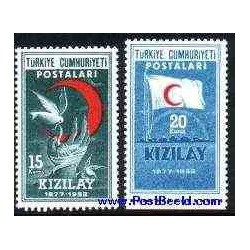 تمبر خارجی - 2 عدد تمبر سرخ - ترکیه 1952
