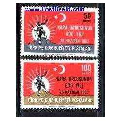 تمبر خارجی - 2 عدد تمبر ارتش ترکیه - ترکیه 1963