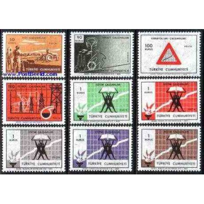 تمبر خارجی - 9 عدد تمبر توسعه - ترکیه 1969