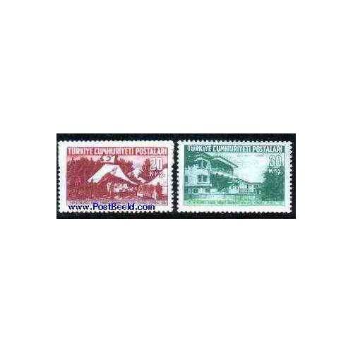 تمبر خارجی - 2 عدد تمبر طب نظامی - ترکیه 1955