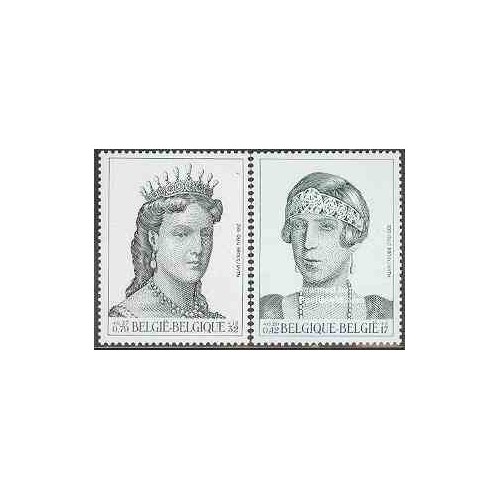 تمبر خارجی - 2 عدد تمبر ملکه ها - تمبر شناسی - مجارستان 2001