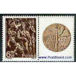 تمبر خارجی - 1 عدد تمبر شورش گتوی ورشو با تب - لهستان 1983