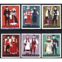 6 عدد تمبر لباسهای سنتی - بلغارستان 1968