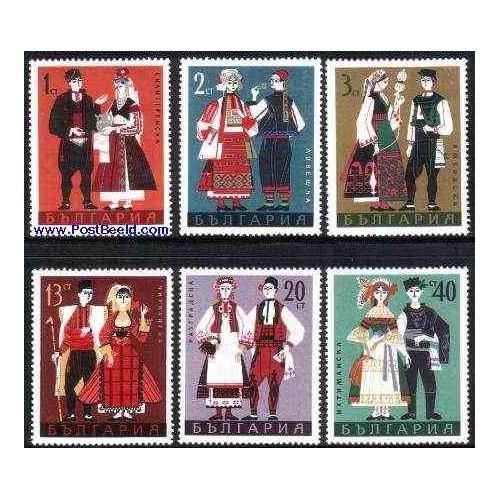 6 عدد تمبر لباسهای سنتی - بلغارستان 1968