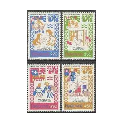 تمبر خارجی - 4 عدد تمبر آوزهای رقص قرون وسطی - جزایر فارو 1982