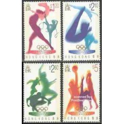 تمبر خارجی - 4 عدد تمبر المپیک آتلانتا - حلقه های المپیک طلائی - هنگ کنگ 1996