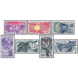 7 عدد تمبر سال‌های خورشید آرام و تحقیقات فضایی بین‌المللی- چک اسلواکی 1965