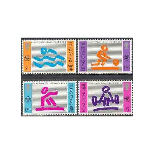 تمبر خارجی - 4 عدد تمبر بازیهای ورزشی کشورهای مشترک المنافع - هنگ کنگ 1994