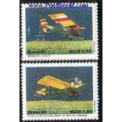 تمبر خارجی - 2 عدد تمبر هواپیماها - برزیل 1989