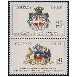 تمبر خارجی - 2 عدد تمبر Malteser order - شیلی 1983
