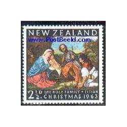 تمبر خارجی -1  عدد تمبر کریستمس - تابلو نقاشی اثر تیتان - نیوزلند 1963