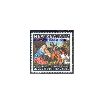 تمبر خارجی -1  عدد تمبر کریستمس - تابلو نقاشی اثر تیتان - نیوزلند 1963