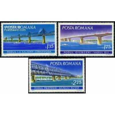 تمبر خارجی - 3 عدد تمبر پلها - رومانی 1972