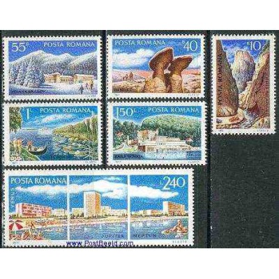 تمبر خارجی - 6 عدد تمبر توریسم - رومانی 1971