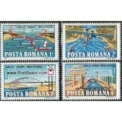 تمبر خارجی - 4 عدد تمبر کانال دریای سیاه و دانوب - رومانی 1985