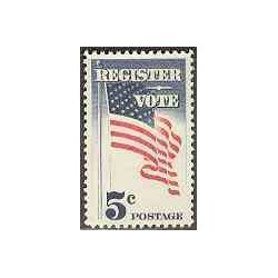 تمبر خارجی - 1 عدد تمبر ثبت نام رای - آمریکا 1964
