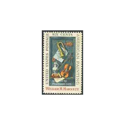 تمبر خارجی - 1 عدد تمبر تابلو نقاشی اثر ویلیام هارنت - آمریکا 1969