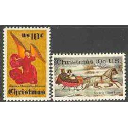 2 عدد تمبر کریستمس - آمریکا 1974