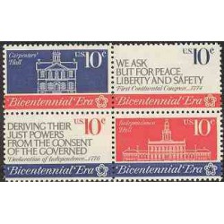 4 عدد تمبر استقلال - آمریکا 1974