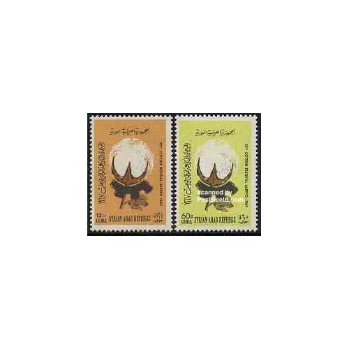 2 عدد تمبر جشنواره پنبه - سوریه 1967 2 عدد تمبر جشنواره پنبه - سوریه 1967