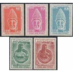 5 عدد تمبر سری پستی - باستانشناسی - سوریه 1967
