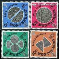  4 عدد تمبر سکه ها - مونتسرت 1975