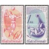 2 عدد تمبر مسابقات جهانی والیبال، پراگ- چک اسلواکی 1966 