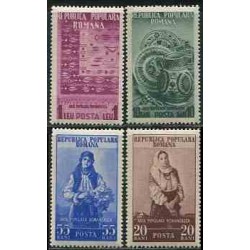 تمبر خارجی - 4 عدد تمبر هنرهای قومی - رومانی 1953