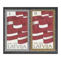 تمبر خارجی - 2 عدد تمبر 75 امین سالگرد لتونی - لتونی 1993 2006