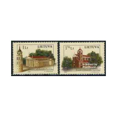 تمبر خارجی - 2 عدد تمبر کلیساها - لیتوانی 2006