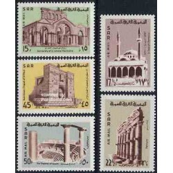 5 عدد تمبر بناهای قدیمی - سوریه 1968