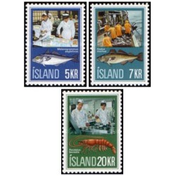 3 عدد تمبر صنعت ماهیگیری - ایسلند 1971