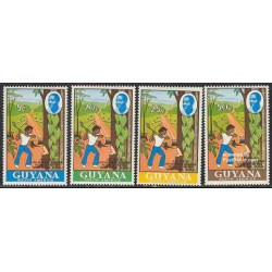 4 عدد تمبر راهسازی - گویانا 1971