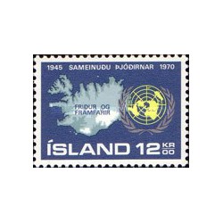 1 عدد تمبر  بیست و پنجمین سالگرد تاسیس سازمان ملل متحد - ایسلند 1970