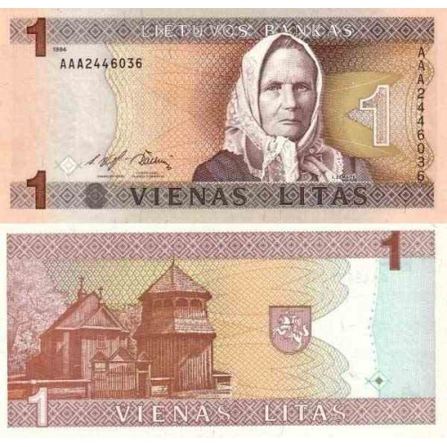 اسکناس 1 لیتاس - لیتوانی 1994