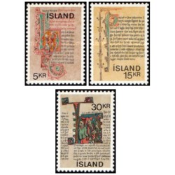 3 عدد تمبر دست نوشته های ایسلندی - ایسلند 1970