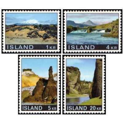 4 عدد تمبر مناظر - ایسلند 1970