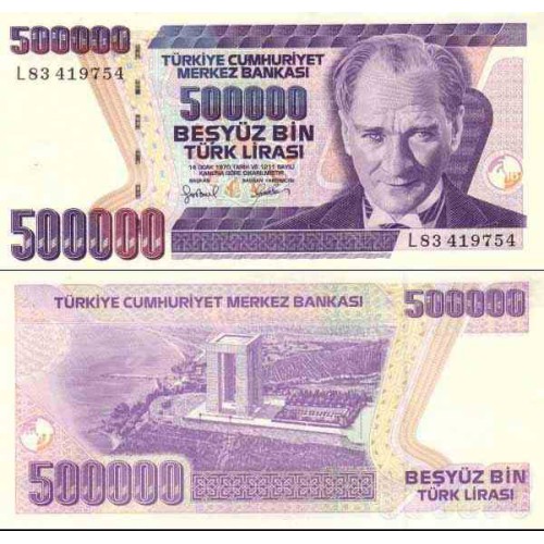 اسکناس 500000 لیر - ترکیه 1970