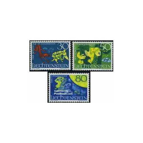 3 عدد تمبر افسانه پریون - لیختنشتاین 1968