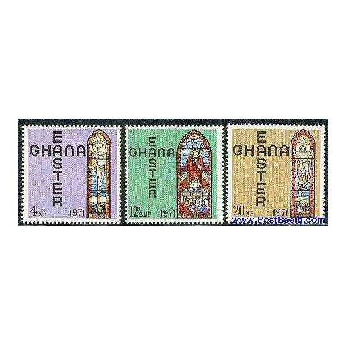 3 عدد تمبر عید پاک - غنا 1971