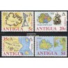 4 عدد تمبر نقشه ها - آنتیگوا 1975