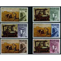 6 عدد تمبر صنعتی سازی - تابلوهای نقاشی اثر ون گوگ و میلت - توگو 1968