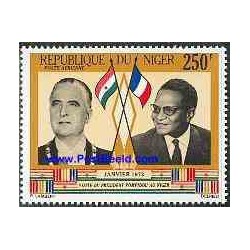 1 عدد تمبر ملاقات پومپیدو - رئیس جمهور فرانسه - نیجر 1972
