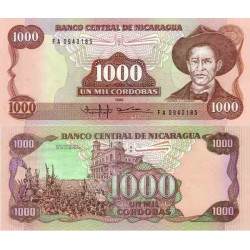 اسکناس 1000 کردوبا - نیکاراگوئه 1985