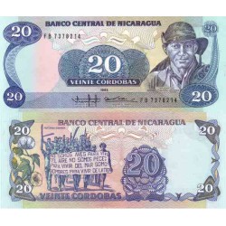 اسکناس 20 کردوباس - نیکاراگوئه 1985