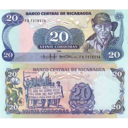 اسکناس 20 کردوباس - نیکاراگوئه 1985